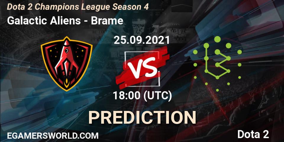 Pronósticos Galactic Aliens - Brame. 25.09.2021 at 18:03. Dota 2 Champions League Season 4 - Dota 2