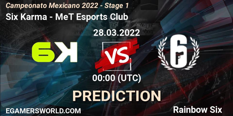Pronósticos Six Karma - MeT Esports Club. 28.03.2022 at 00:00. Campeonato Mexicano 2022 - Stage 1 - Rainbow Six