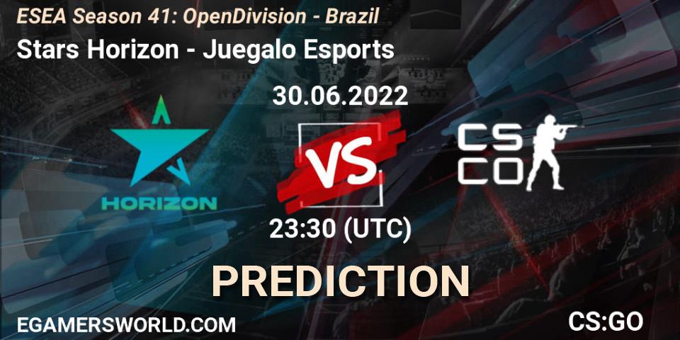 Pronósticos Stars Horizon - Juegalo Esports. 30.06.2022 at 23:00. ESEA Season 41: Open Division - Brazil - Counter-Strike (CS2)