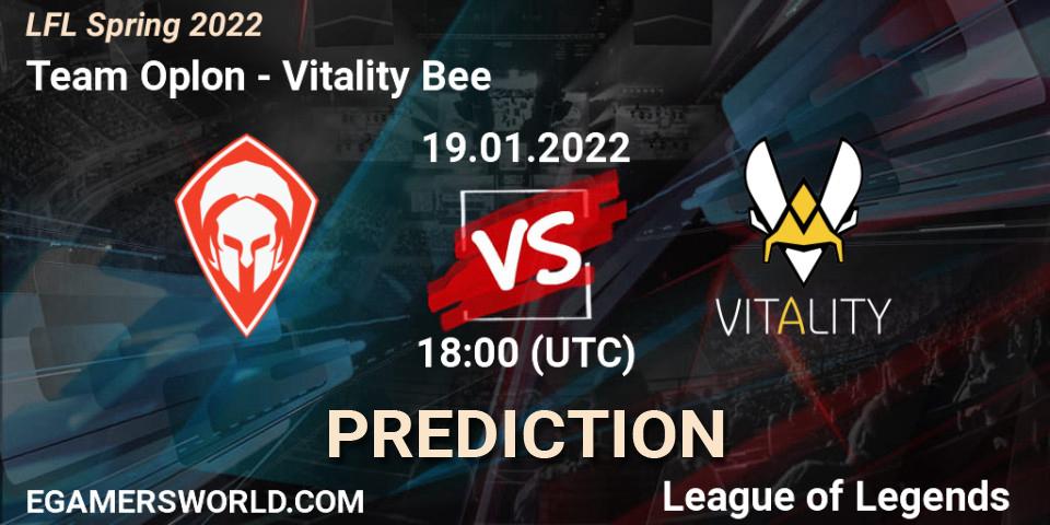 Pronósticos Team Oplon - Vitality Bee. 19.01.2022 at 18:00. LFL Spring 2022 - LoL