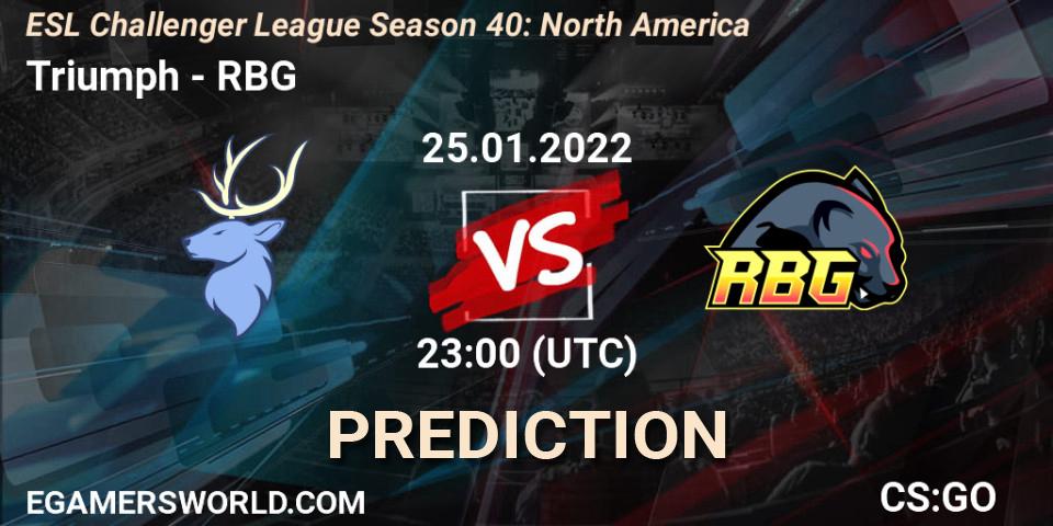 Pronósticos Triumph - RBG. 26.01.22. ESL Challenger League Season 40: North America - CS2 (CS:GO)