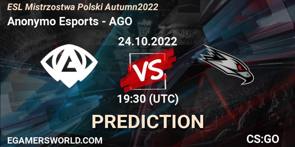 Pronósticos Anonymo Esports - AGO. 24.10.22. ESL Mistrzostwa Polski Autumn 2022 - CS2 (CS:GO)