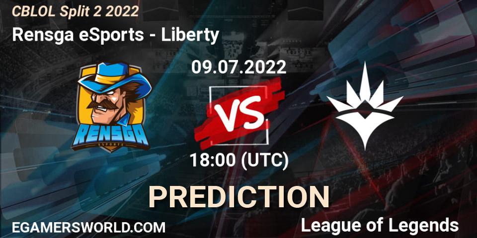 Pronósticos Rensga eSports - Liberty. 09.07.22. CBLOL Split 2 2022 - LoL