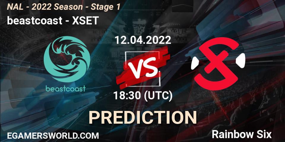 Pronósticos beastcoast - XSET. 12.04.2022 at 18:30. NAL - Season 2022 - Stage 1 - Rainbow Six