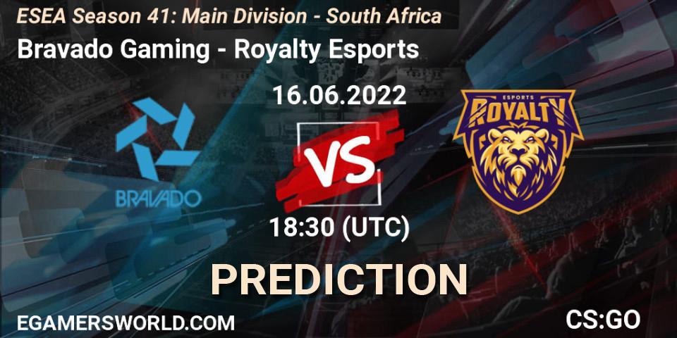 Pronósticos Bravado Gaming - Royalty Esports. 16.06.22. ESEA Season 41: Main Division - South Africa - CS2 (CS:GO)