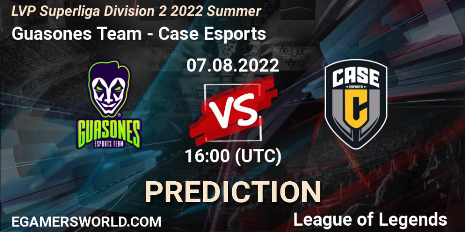 Pronósticos Guasones Team - Case Esports. 07.08.2022 at 16:00. LVP Superliga Division 2 Summer 2022 - LoL