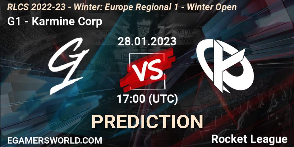 Pronósticos G1 - Karmine Corp. 28.01.23. RLCS 2022-23 - Winter: Europe Regional 1 - Winter Open - Rocket League