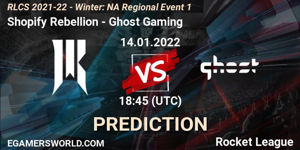 Pronósticos Shopify Rebellion - Ghost Gaming. 14.01.2022 at 18:45. RLCS 2021-22 - Winter: NA Regional Event 1 - Rocket League