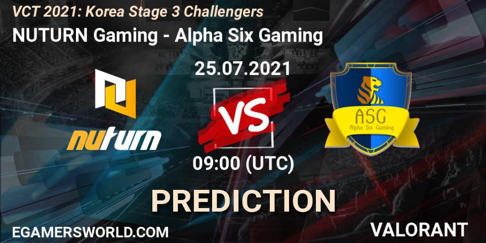 Pronósticos NUTURN Gaming - Alpha Six Gaming. 25.07.2021 at 09:00. VCT 2021: Korea Stage 3 Challengers - VALORANT