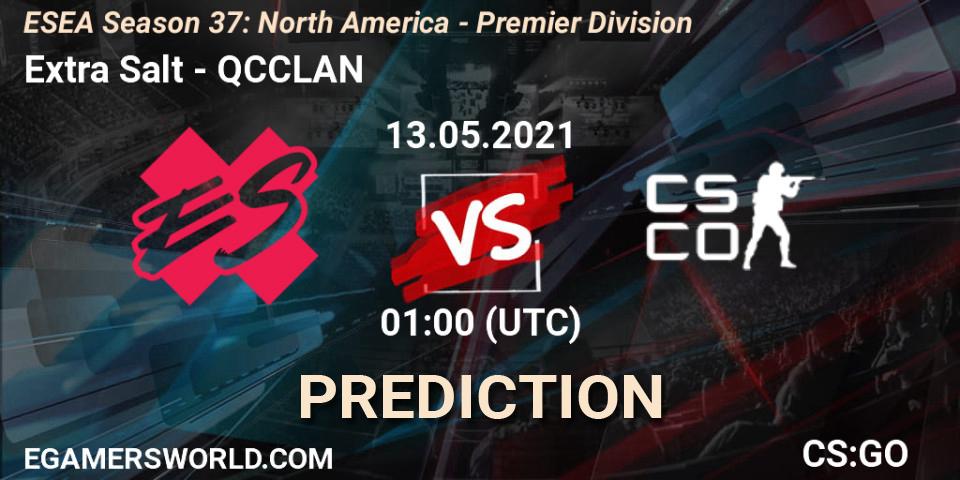 Pronósticos Extra Salt - QCCLAN. 13.05.2021 at 01:00. ESEA Season 37: North America - Premier Division - Counter-Strike (CS2)