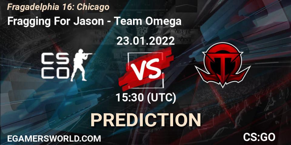 Pronósticos Fragging For Jason - Omega. 23.01.2022 at 15:30. Fragadelphia 16: Chicago - Counter-Strike (CS2)
