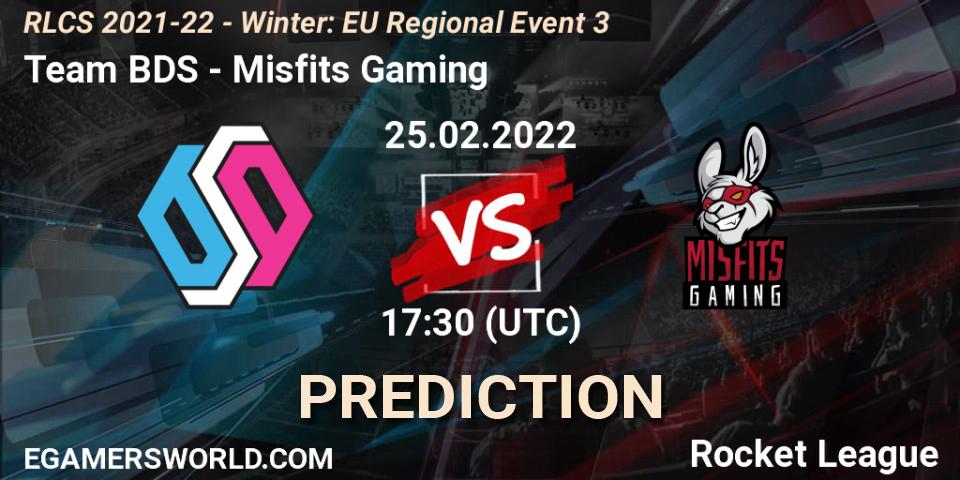 Pronósticos Team BDS - Misfits Gaming. 25.02.22. RLCS 2021-22 - Winter: EU Regional Event 3 - Rocket League