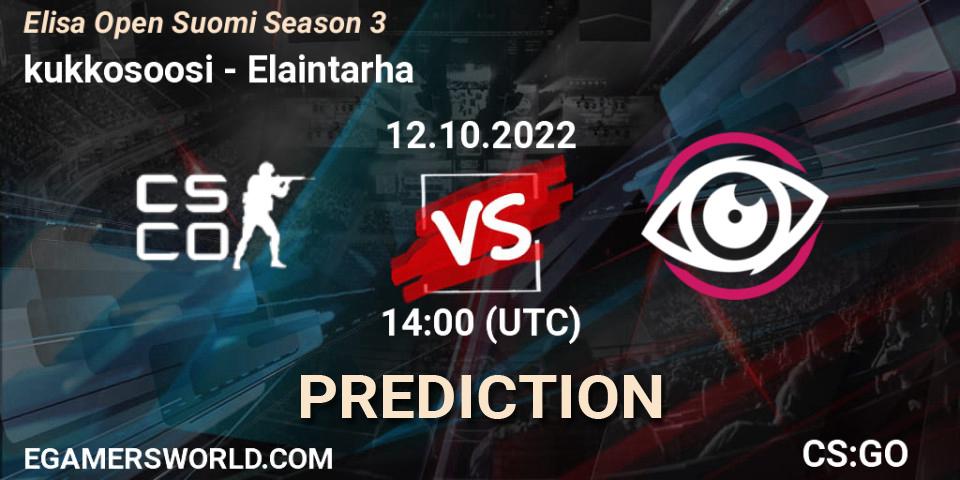 Pronósticos kukkosoosi - Elaintarha. 12.10.2022 at 14:00. Elisa Open Suomi Season 3 - Counter-Strike (CS2)