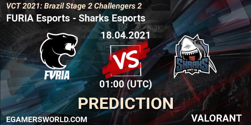 Pronósticos FURIA Esports - Sharks Esports. 18.04.2021 at 01:00. VCT 2021: Brazil Stage 2 Challengers 2 - VALORANT