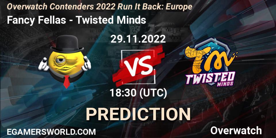 Pronósticos Fancy Fellas - Twisted Minds. 08.12.2022 at 18:55. Overwatch Contenders 2022 Run It Back: Europe - Overwatch
