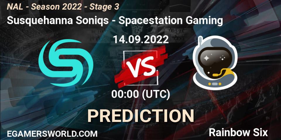 Pronósticos Susquehanna Soniqs - Spacestation Gaming. 14.09.22. NAL - Season 2022 - Stage 3 - Rainbow Six