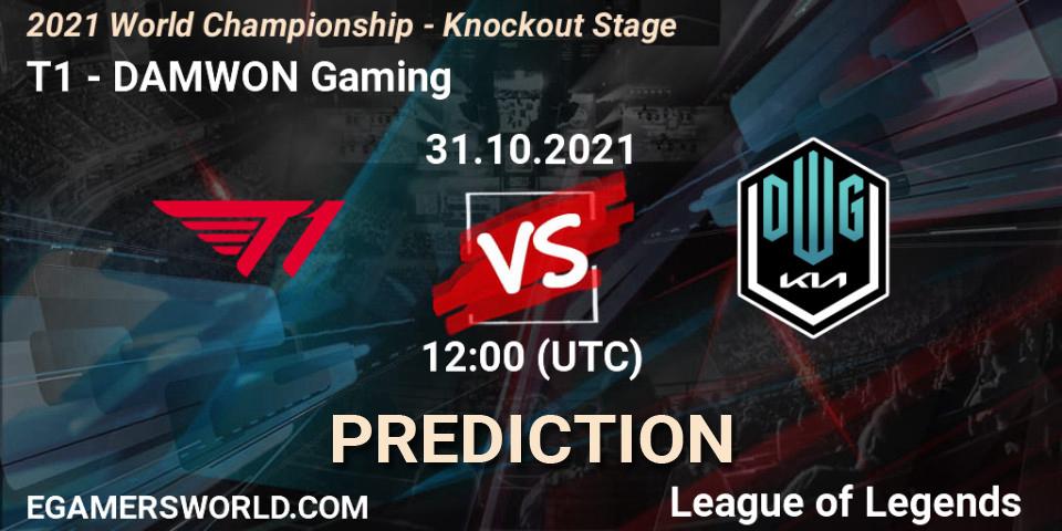 Pronósticos T1 - DAMWON Gaming. 30.10.2021 at 12:00. 2021 World Championship - Knockout Stage - LoL