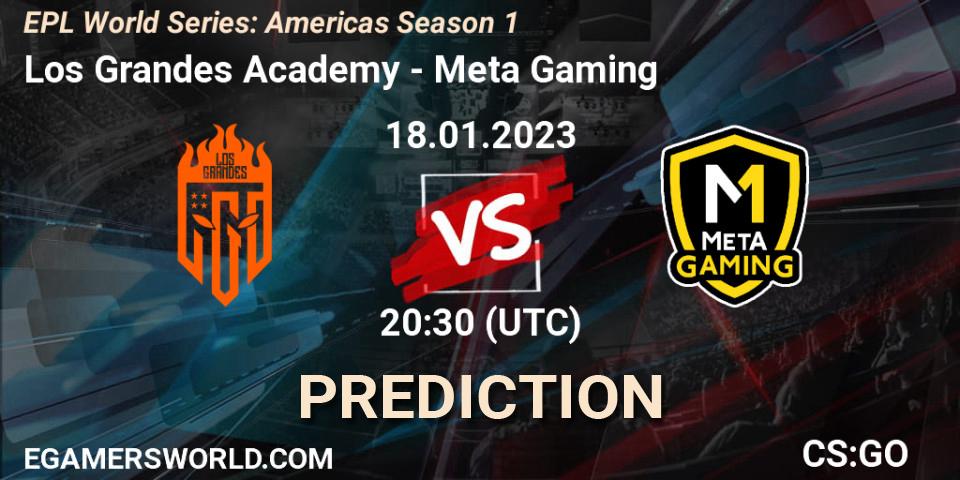 Pronósticos Los Grandes Academy - Meta Gaming Brasil. 18.01.2023 at 20:30. EPL World Series: Americas Season 1 - Counter-Strike (CS2)