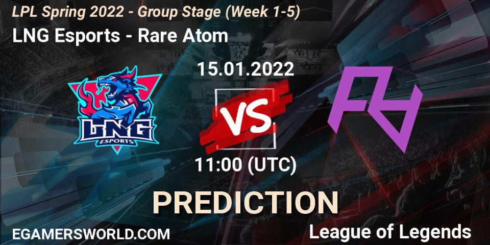 Pronósticos LNG Esports - Rare Atom. 15.01.22. LPL Spring 2022 - Group Stage (Week 1-5) - LoL