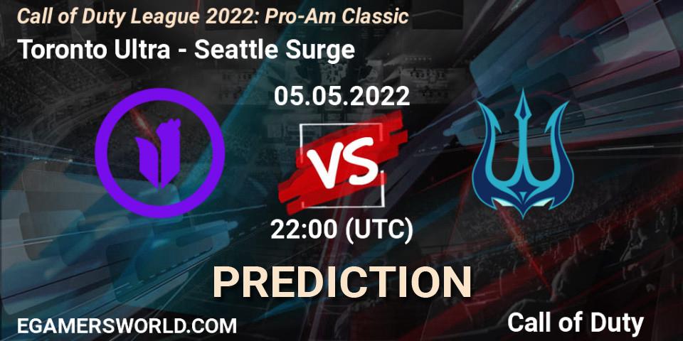 Pronósticos Toronto Ultra - Seattle Surge. 05.05.22. Call of Duty League 2022: Pro-Am Classic - Call of Duty