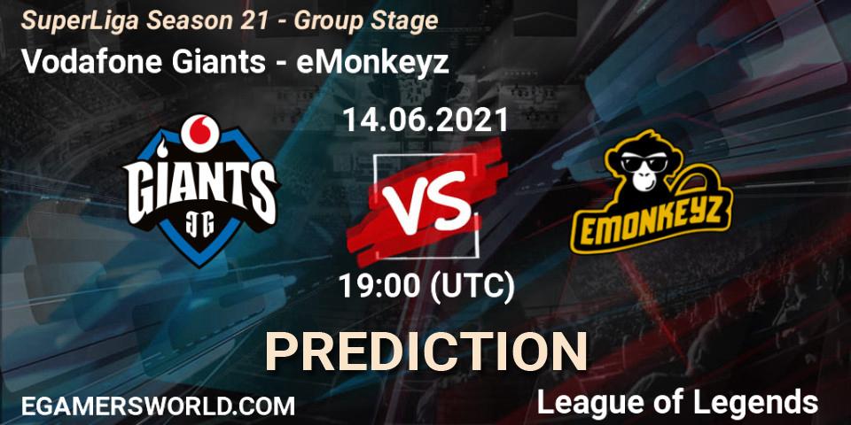 Pronósticos Vodafone Giants - eMonkeyz. 14.06.2021 at 16:00. SuperLiga Season 21 - Group Stage - LoL