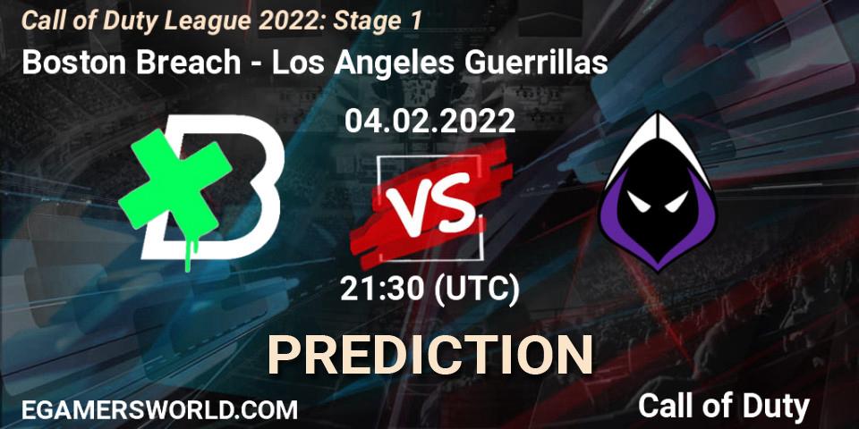 Pronósticos Boston Breach - Los Angeles Guerrillas. 04.02.22. Call of Duty League 2022: Stage 1 - Call of Duty