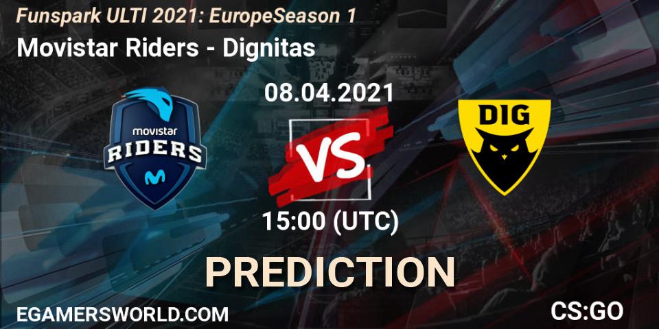 Pronósticos Movistar Riders - Dignitas. 08.04.2021 at 12:45. Funspark ULTI 2021: Europe Season 1 - Counter-Strike (CS2)