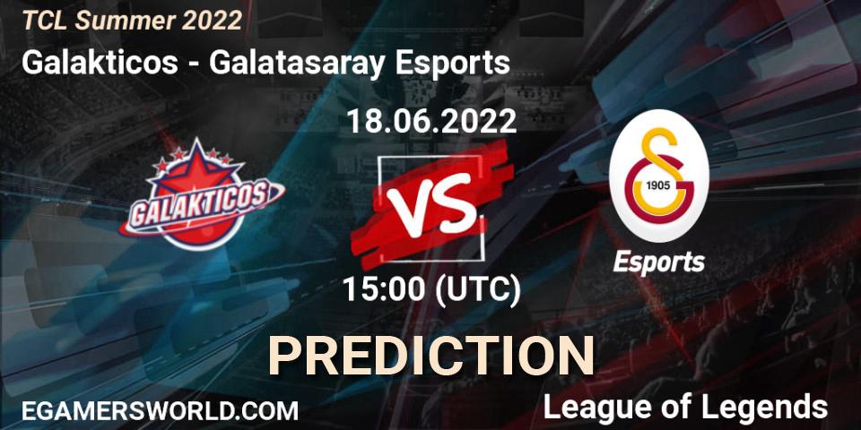 Pronósticos Galakticos - Galatasaray Esports. 18.06.2022 at 15:30. TCL Summer 2022 - LoL