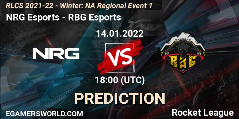 Pronósticos NRG Esports - RBG Esports. 14.01.22. RLCS 2021-22 - Winter: NA Regional Event 1 - Rocket League