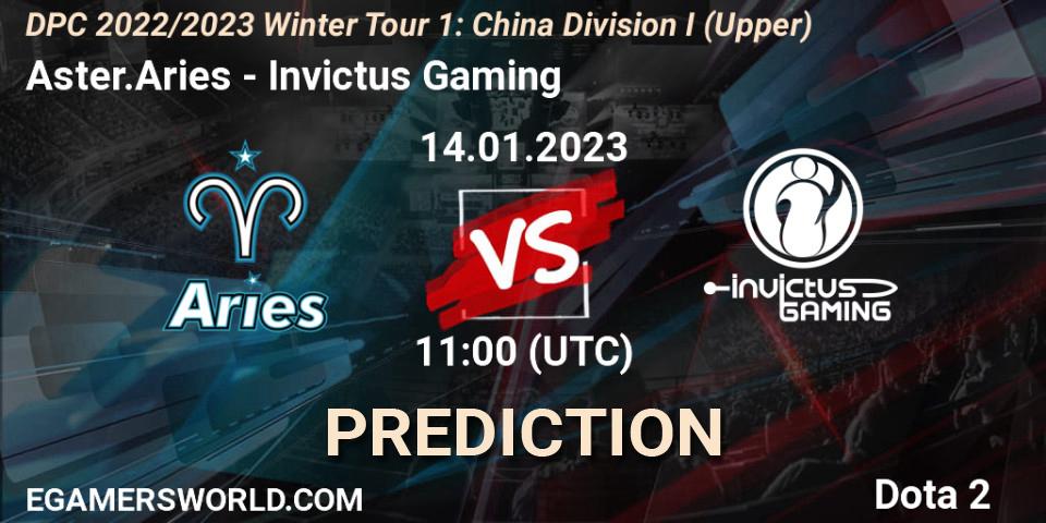 Pronósticos Aster.Aries - Invictus Gaming. 14.01.23. DPC 2022/2023 Winter Tour 1: CN Division I (Upper) - Dota 2