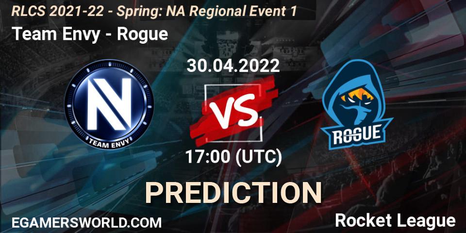 Pronósticos Team Envy - Rogue. 30.04.22. RLCS 2021-22 - Spring: NA Regional Event 1 - Rocket League