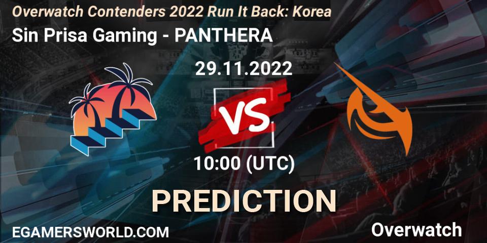 Pronósticos Sin Prisa Gaming - PANTHERA. 29.11.2022 at 10:00. Overwatch Contenders 2022 Run It Back: Korea - Overwatch