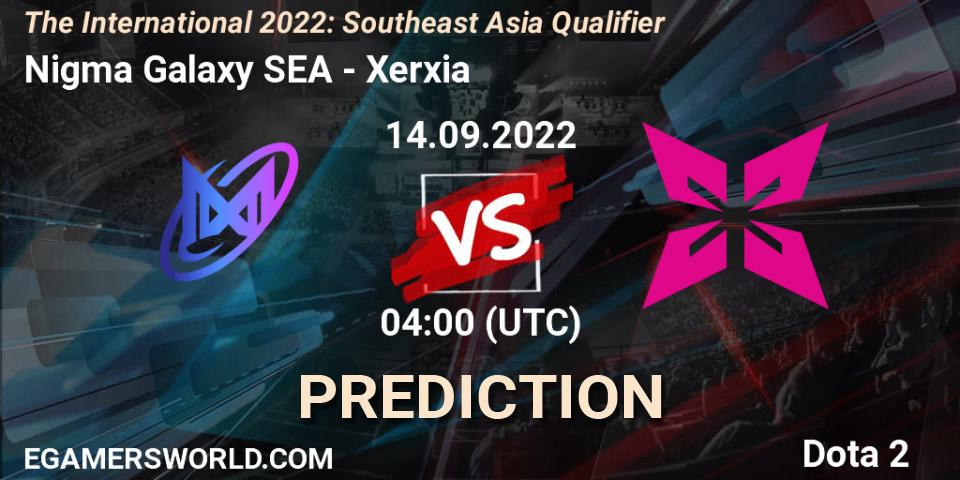 Pronósticos Nigma Galaxy SEA - Xerxia. 14.09.2022 at 04:35. The International 2022: Southeast Asia Qualifier - Dota 2