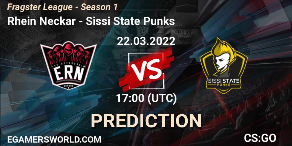 Pronósticos Rhein Neckar - Sissi State Punks. 22.03.2022 at 17:00. Fragster League - Season 1 - Counter-Strike (CS2)