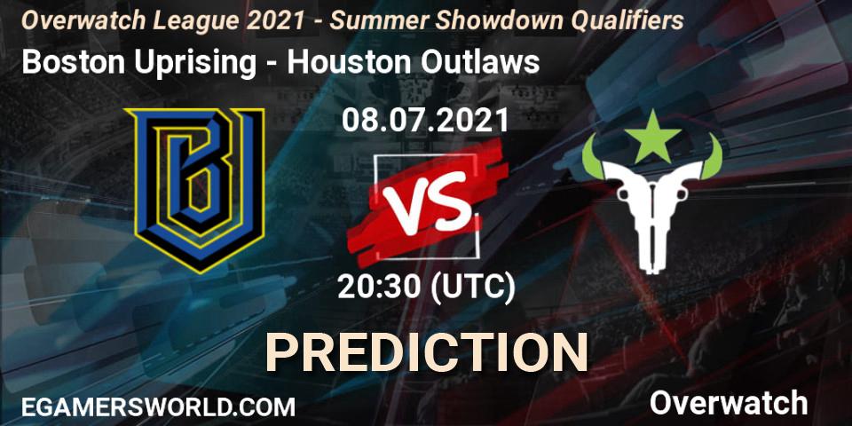 Pronósticos Boston Uprising - Houston Outlaws. 08.07.21. Overwatch League 2021 - Summer Showdown Qualifiers - Overwatch
