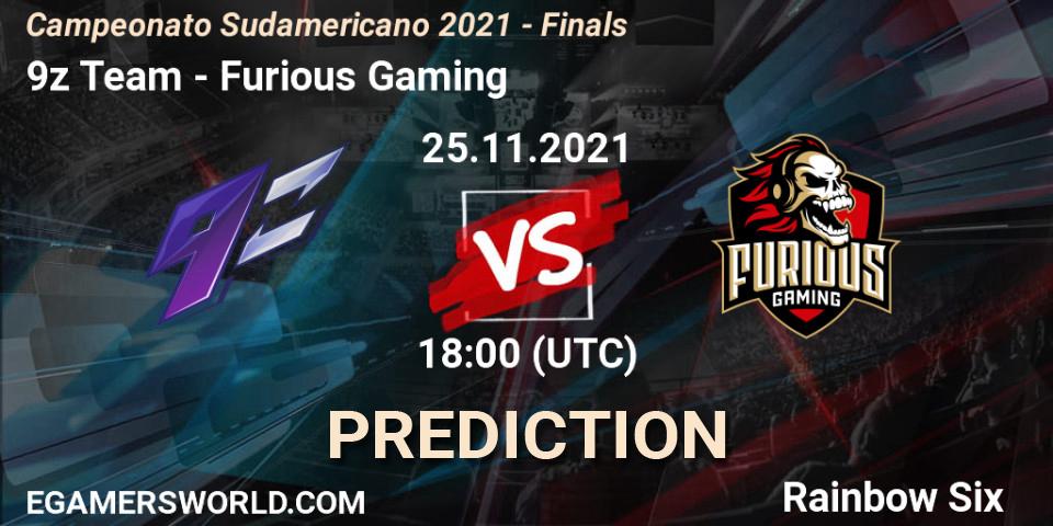 Pronósticos 9z Team - Furious Gaming. 25.11.2021 at 20:30. Campeonato Sudamericano 2021 - Finals - Rainbow Six