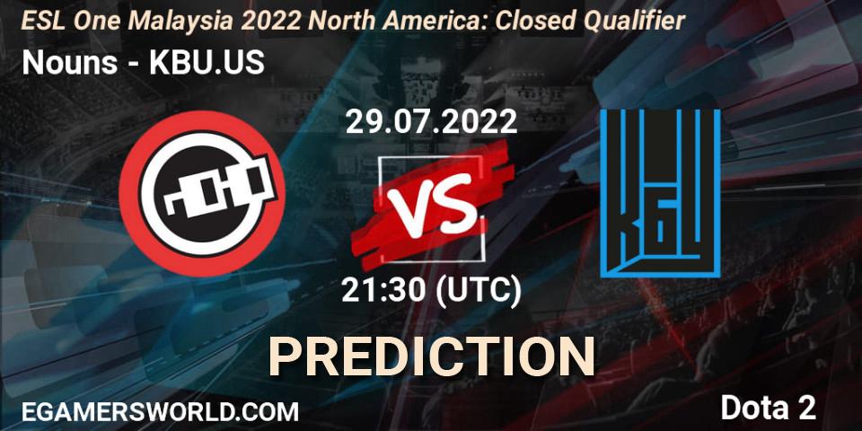 Pronósticos Nouns - KBU.US. 29.07.2022 at 21:34. ESL One Malaysia 2022 North America: Closed Qualifier - Dota 2