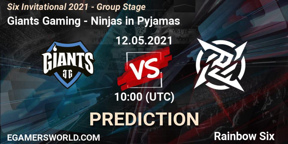 Pronósticos Giants Gaming - Ninjas in Pyjamas. 12.05.21. Six Invitational 2021 - Group Stage - Rainbow Six