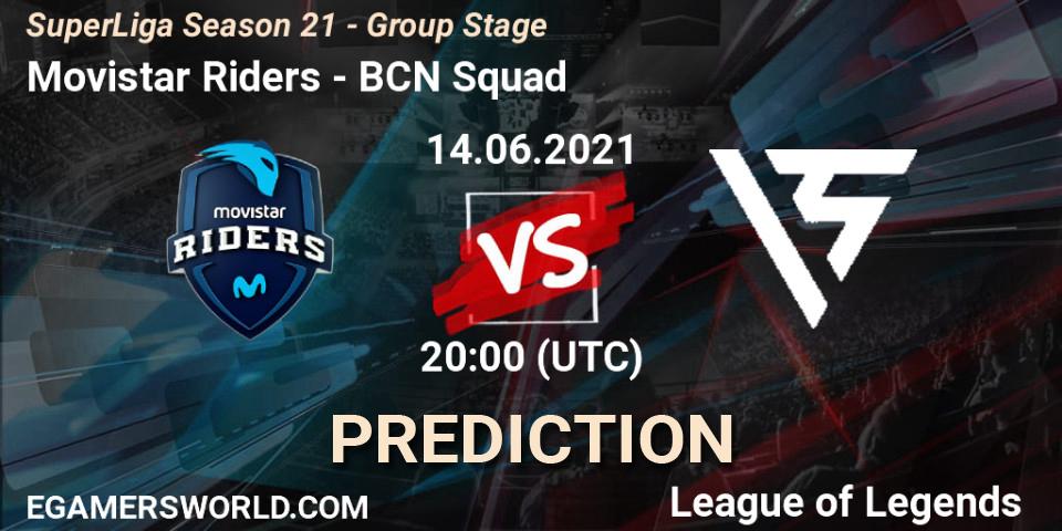 Pronósticos Movistar Riders - BCN Squad. 14.06.2021 at 18:00. SuperLiga Season 21 - Group Stage - LoL