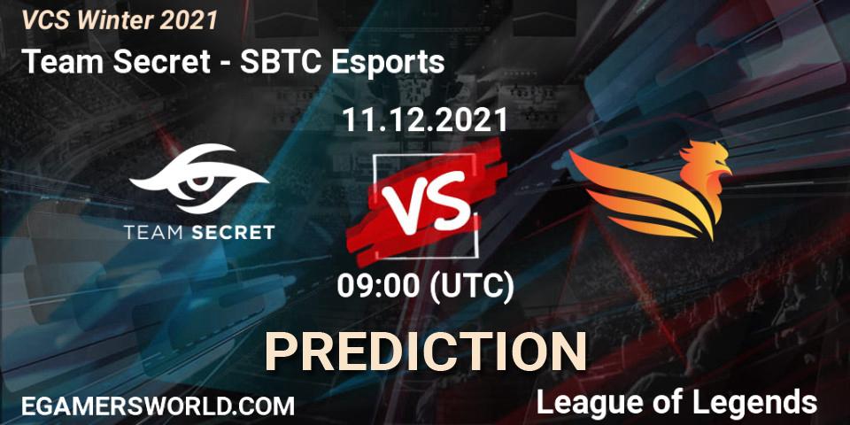Pronósticos Team Secret - SBTC Esports. 11.12.2021 at 09:00. VCS Winter 2021 - LoL