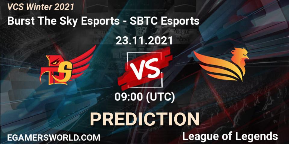 Pronósticos Burst The Sky Esports - SBTC Esports. 23.11.2021 at 09:00. VCS Winter 2021 - LoL