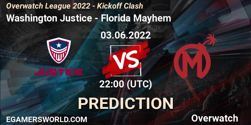 Pronósticos Washington Justice - Florida Mayhem. 03.06.2022 at 22:00. Overwatch League 2022 - Kickoff Clash - Overwatch