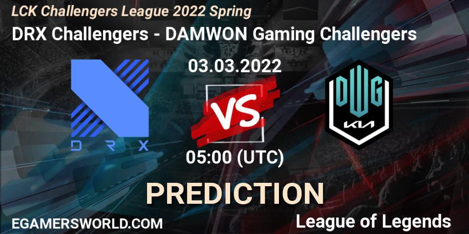 Pronósticos DRX Challengers - DAMWON Gaming Challengers. 03.03.2022 at 05:00. LCK Challengers League 2022 Spring - LoL