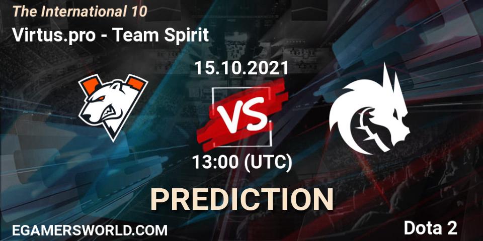 Pronósticos Virtus.pro - Team Spirit. 15.10.2021 at 13:14. The Internationa 2021 - Dota 2