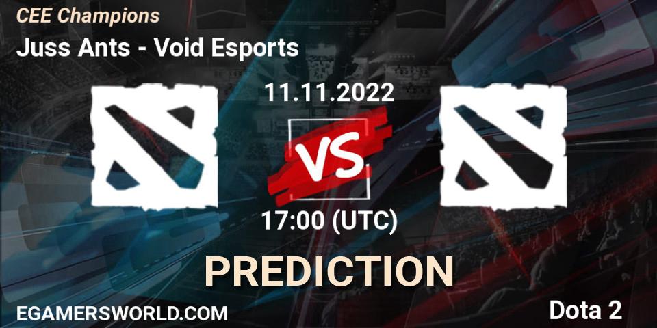 Pronósticos Juss Ants - Void Esports. 11.11.2022 at 17:00. CEE Champions - Dota 2