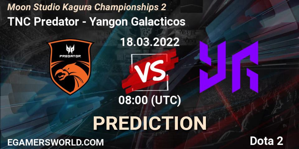 Pronósticos TNC Predator - Yangon Galacticos. 18.03.2022 at 08:17. Moon Studio Kagura Championships 2 - Dota 2