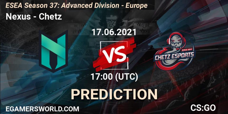 Pronósticos Nexus - Chetz. 17.06.2021 at 17:00. ESEA Season 37: Advanced Division - Europe - Counter-Strike (CS2)