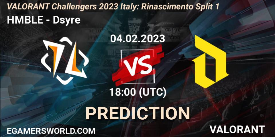 Pronósticos HMBLE - Dsyre. 04.02.23. VALORANT Challengers 2023 Italy: Rinascimento Split 1 - VALORANT