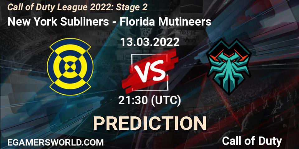 Pronósticos New York Subliners - Florida Mutineers. 13.03.22. Call of Duty League 2022: Stage 2 - Call of Duty