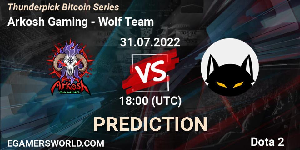 Pronósticos Arkosh Gaming - Wolf Team. 31.07.22. Thunderpick Bitcoin Series - Dota 2